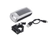 Bike Bicycle 4 LED Solar Powered USB 2.0 Rechargeable Front Light Headlight