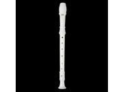 White ABS Resin Instrument 3 Piece 8 Holes Musical Soprano Recorder Long Flute Fingering Early Education For Children