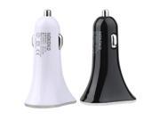 Fashion Style 5V Three USB Car Charger With Line Fast Charge Black White