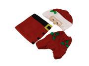 Home Christmas Santa Claus Toilet Foot Pad Seat Cover Radiator Cap Bathroom Set