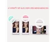 Protable Round Lens Mobile Phone Selfie LED Ring Flash Light USB Charged