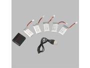 5pcs 3.7V 750mAh Rechargeable Lipo Battery with Charger Cable for SYMA X5C