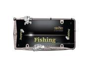 Fishing Black And Chrome License Plate Frame