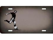Male Soccer Player Offset Grey License Plate
