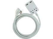 GE 32089 Usb Extension Cord With Surge Protection 12Ft