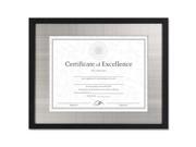 Contemporary Wood Document Certificate Frame Silver Metal Mat 11 X 1