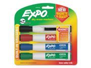 EXPO 1944728 Magnetic Dry Erase Marker Chisel Tip Assorted 4 Pack
