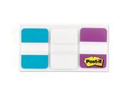 Post it 686AWV File Tabs 1 X 1 1 2 Aqua White Violet 66 Pack