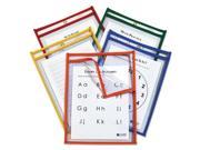 C Line 42620 Reusable Dry Erase Pockets Easy Load 9 X 12 Assorted Primary Colors 25 Pack