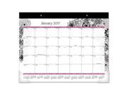 AT A GLANCE D189704 Floradoodle Monthly Desk Pad 21 3 4 X 15 2017