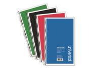 General Supply 66414 3 Sub. Wirebound Notebook 9.5 X 6 College Rule 120 Sht Assorted Covers 4 Pk