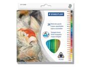 Staedtler 1271C24A6 Triangular Watercolor Pencil Set H 3 2.9Mm 24 Assorted Colors