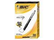 BIC VLG361 BLK Velocity Retractable Ball Pen Black Ink 1 Mm 36 Pack