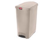 Rubbermaid FG1883553 Slim Jim Resin Step On Container End Step Style 24 gal Beige