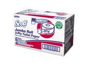 Scott 08425 Jrt Bathroom Tissue 2 Ply 1000Ft 6 Rolls Carton