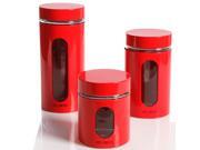Gibson Overseas 92011.03 3 Pc Red Canister Set Gibson Overseas 92011.03 3 Pc Red Canister Set