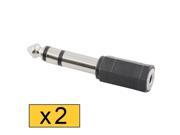 2 PCS Audio Aux 6.35mm to 3.5mm Male to Female Stereo Headphone Plug Adapter