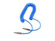 3.5mm TRS Male to Male Stereo Audio Coiled Cable Blue 154cm