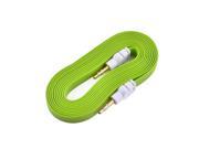 3.5mm TRS Male to Male Audio Flat Cable Green White 2m