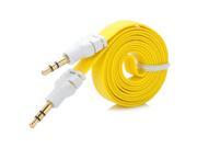 Flat 3.5mm Male to Male Audio Extension Cable Yellow White