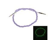 3.5mm Male to Male Glow in the Dark Green Light Audio Extender Cable Purple 100cm