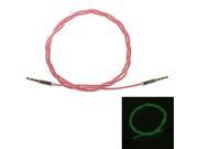 3.5mm Male to Male Neon Green Light Audio Extender Cable Red 100cm