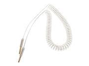 3.5mm TRS Male to Male Stereo Audio Coiled Cable White 154cm