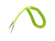 3.5mm TRS Male to Male Stereo Audio Coiled Cable Green 154cm