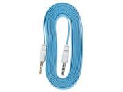 3.5mm TRS Male to Male Audio Flat Cable Light Blue White 2m