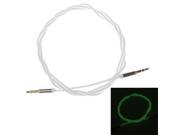 3.5mm Male to Male Glow in the Dark Green Light Audio Extender Cable White 100cm