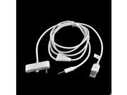 USB Data Charging Car AUX Cable For iPhone 5 5C 5S White