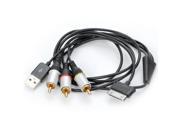 Premium USB TV AV Composite Cable for Samsung P1000 Black 144CM Cable