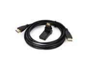 360 Degree Rotatable HDMI to Mini HDMI Female Adapter Connection Cable Black 3M Length