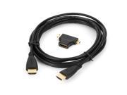 1080P 3D HDMI V1.4 Cable HDMI Female to Micro Mini HDMI Male Adapter Black Golden 3M Length