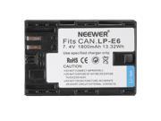 NEEWER® Rechargeable Li ion Battery Replacement for Canon LP E6 Battery Pack Compatible with Canon EOS 5D Mark II 60D and 7D SLR Cameras