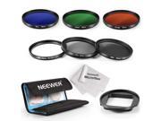 Neewer 52mm Lens Filter Kit for GoPro Hero 3 4 Kit includes 52MM Filters Blue Green Orange UV CPL ND4 Filter Adapter Ring Microfiber Cleaning