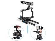 Neewer® Aluminum Alloy Film Movie Making Camera Video Cage with 15mm Rod System Rig for Sony A7 Camera A7 A7II A7s A7r A7Rii Panasonic GH4 to Mount Microphone M