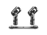Neewer® 5.9 15CM Steel Stereo Microphone Mount Bracket Bar T bar with 2 Microphone Clip Holders Fits Stands or Booms with 3 8 Inch 16 Threads