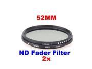Neewer 2x 52mm ND Fader Neutral Density Adjustable Variable Filter ND2 to ND400