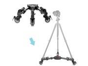 Neewer Professional Aluminum Alloy 400mm 15.7inch Extendable Adjustable Tripod Dolly with Rubber Wheels for DSLR Camera Camcorder Photography Photo Movie Film V