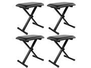 Neewer 4 Pack Black 3 Position Height Adjustment 16.5 17.5 19.5 42cm 45cm 50cm Folding Super stable and Durable Padded Keyboard Benches with X style Iron