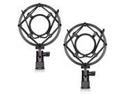 Neewer 2 Pack Black Microphone Shock Mounts Anti Vibration Suspension High Isolation for Studio Condenser Mic Ideal for Radio Broadcasting Studio Voice over S