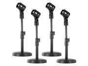 Neewer® 4 Pack NW PC 02 Black Height Adjustable 9.45 12.2 24cm 31cm Iron Base Desktop Microphone Stands with Microphone Clip Holder