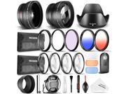 Neewer® 52MM Accessory Cleaning Kit for Nikon Wide Angle Telephoto Lens Color UV CPL FLD Filter Macro Close Up Set Remote Control Lens Hood Cap