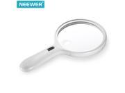 Neewer® 3 LED light 1.8X 5X Handheld Magnifier Ergonomic Handle Design Magnifying Glass Great for Senior Reading Hobby Crafts Computer Repair and Jewelry L