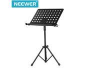 Neewer® Orchestra Sheet Music Stand with Heavy Duty Iron Tubing Microphone Holder Clamps Detachable Bookplate and Folding Tripod Base 23 43 58 108cm Height