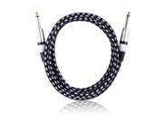 Neewer® 10 Feet 3 Meters Guitar Instrument Cable with Straight 1 4 Inch TS to Straight 1 4 Inch TS Cloth Jacket Black and White Tweed