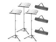 Neewer® 3 Pack Folding 17.7 42 45cm 107cm Height Adjustable Music Stand for Sheet Music with Solid Tripod Base Angle Adjustable Bookplate Waterproof Carryi