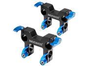 Neewer® 2 Pack 90 Degree Aluminum Alloy Rod Clamp Railblock for Inserting Side Handles 15mm DSLR Rod Rig Rail System to Mount Follow Focus Magic Arm and Other A