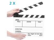 Neewer® 2 Pack Acrylic Plastic 10x12 25x30cm Dry Erase Film Clapboard with White Black Sticks
